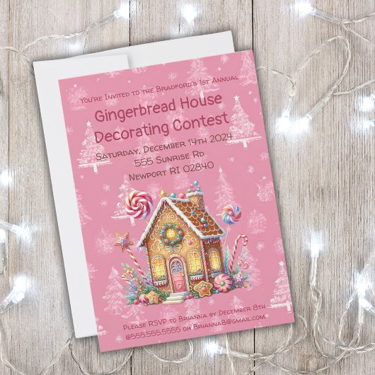 Gingerbreadhuis Versier Wedstrijd Kaart