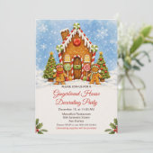 Gingerbreadhuis Versierfeest Kaart (Staand voorkant)