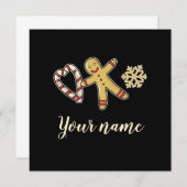 Gingerbreadman Liefde Plat Kaart (Voorkant / Achterkant)