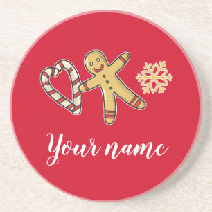 Gingerbreadman Love Zandsteen Onderzetter