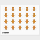 Gingerbreadman Ronde Sticker (Vel)