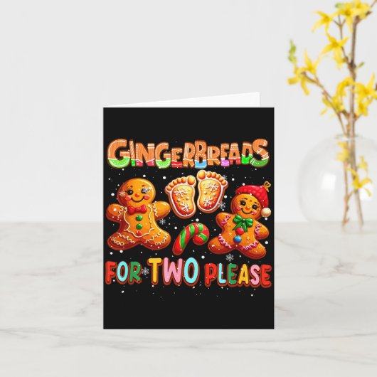 Gingerbreads For Two Please Christmas Pregnancy An Kaart (Gele Bloem)