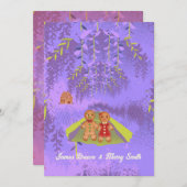 Gingerbreads in Liefde onderweg naar Paarse bruilo Kaart (Voorkant / Achterkant)