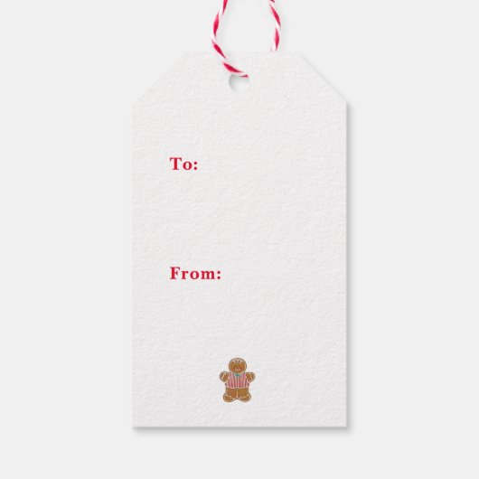 Gingerbred Man Holiday Gift Label Cadeaulabel (Achterkant)