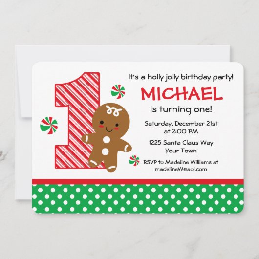 GingerBrooBoy 1st Birthday Kaart (Voorkant)