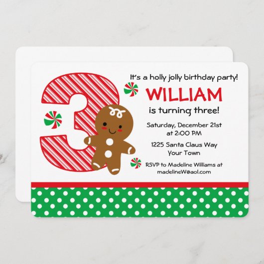 GingerBrooBoy 3rd Birthday Kaart (Voorkant / Achterkant)