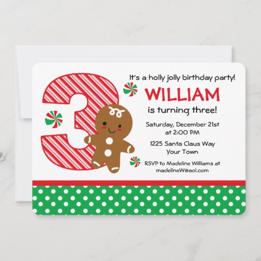 GingerBrooBoy 3rd Birthday Kaart (Voorkant)