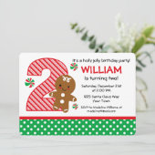 Gingerbrood 2e verjaardag kaart (Staand voorkant)