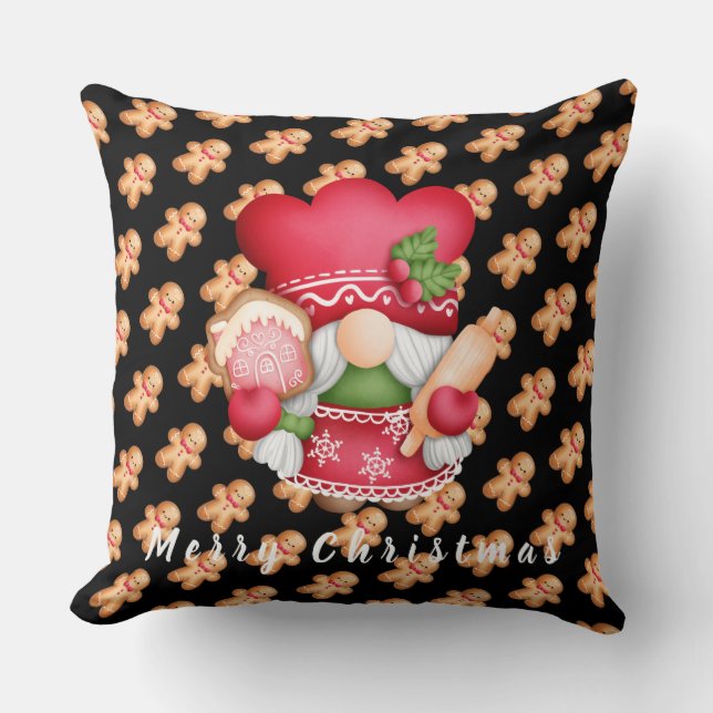 Gingerbrood Aanpassen Tekst en Kleur 20-inch X20" Kussen (Voorkant)