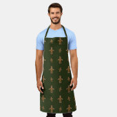 Gingerbrood All-Over Print Apron voor mannen Schort (Gedragen)
