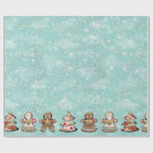 Gingerbrood Angel Kerstkoekje Cadeaupapier (Vlak)