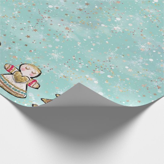 Gingerbrood Angel Kerstkoekje Cadeaupapier (Hoek)