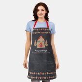 Gingerbrood Baking Chalkboard Holiday Typografie Schort (Gedragen)