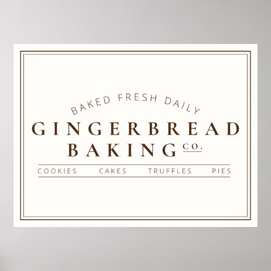 Gingerbrood Baking Co. Holiday Poster (Voorkant)