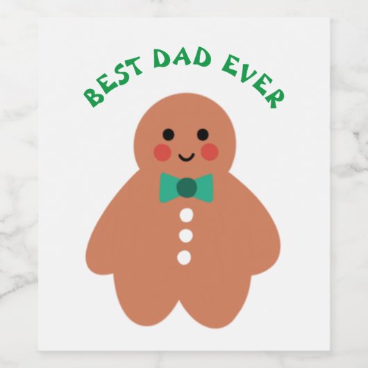 Gingerbrood | Beste vader ooit aangepaste foto Wijn Etiket (Enkel label)