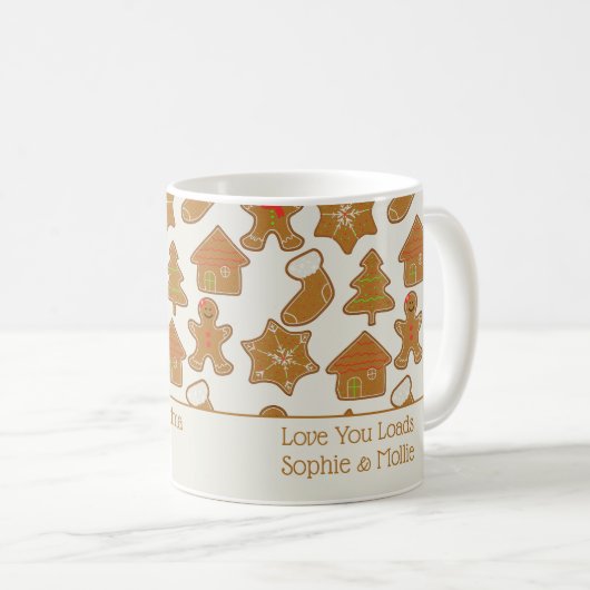 Gingerbrood Bisiscuits - Gepersonaliseerd kerstfee Koffiemok (Voorkant rechts)