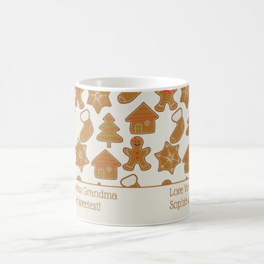 Gingerbrood Bisiscuits - Gepersonaliseerd kerstfee Koffiemok (Center)