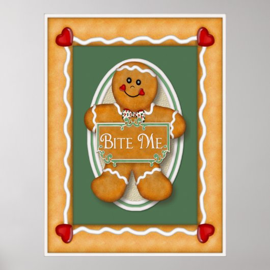 Gingerbrood Bite me Poster (Voorkant)