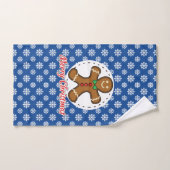 Gingerbrood - Blauw Snowflakes Patroon - Merry Xma Bad Handdoek (Handdoek)