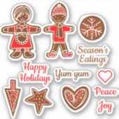 Gingerbrood blije vakantie-stickers sticker (Voorkant)