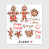 Gingerbrood blije vakantie-stickers sticker (Vel)