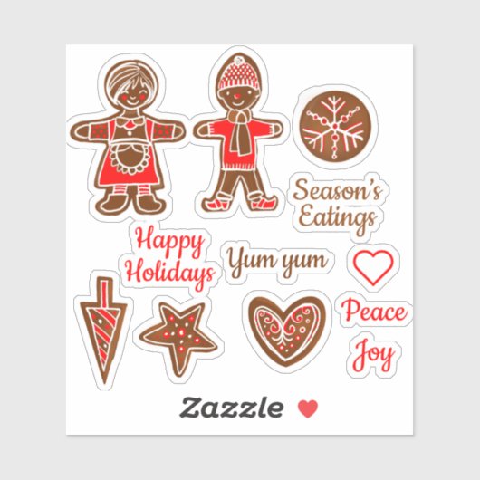 Gingerbrood blije vakantie-stickers sticker (Vel)