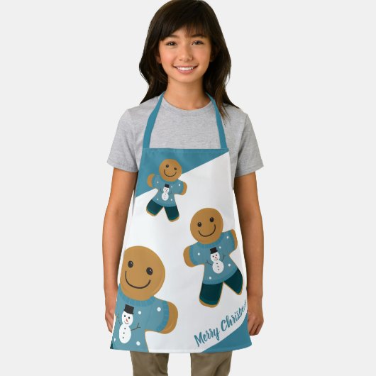 Gingerbrood Blue Sweater Holiday Kerstgeschort Schort (Insitu)