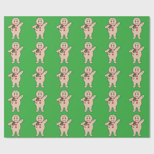 Gingerbrood Boy met Kerstmis Cadeaupapier (Vlak)