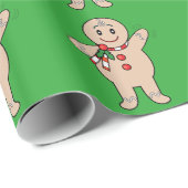 Gingerbrood Boy met Kerstmis Cadeaupapier (Rol Hoek)