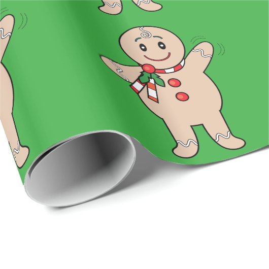 Gingerbrood Boy met Kerstmis Cadeaupapier (Rol Hoek)