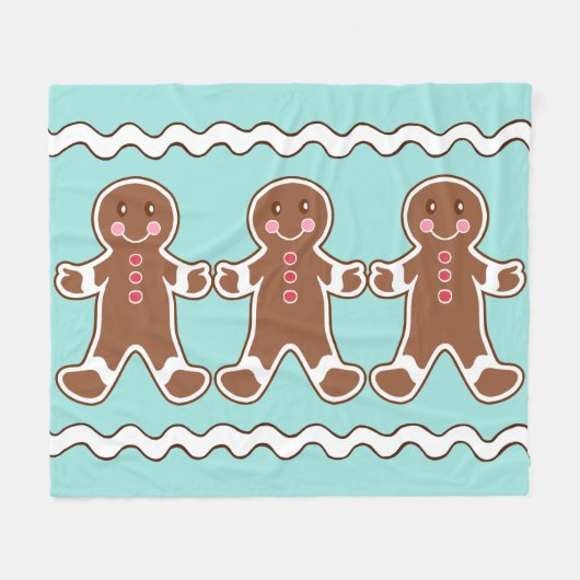 GingerBrood Boys Fleece Blanket Deken (Voorkant (Horizontaal))