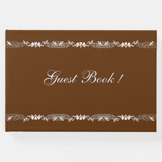 Gingerbrood Bruin en White Design Guest Book Gastenboek (Voorkant)