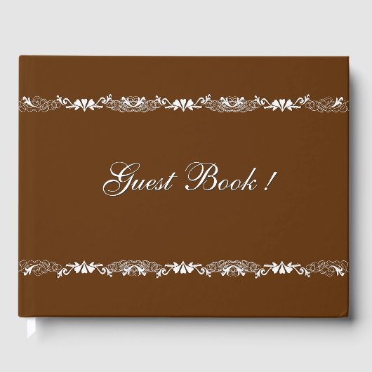 Gingerbrood Bruin en White Design Guest Book Gastenboek (Voorkant)
