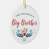 Gingerbrood Candy Cane Specialized Big Brother Keramisch Ornament (Rechts)