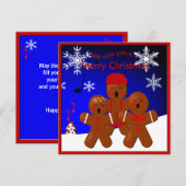Gingerbrood Carolers Merry Kerstgroet Feestdagenkaart (Voorkant / Achterkant)