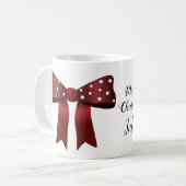 Gingerbrood Chic Elegant Red Bow and White Stippen Koffiemok (Voorkant links)