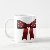 Gingerbrood Chic Elegant Red Bow and White Stippen Koffiemok (Links)