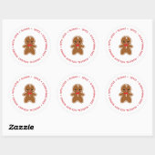 Gingerbrood CHRISTMAS koekjeswisselaar Ronde Sticker (Vel)