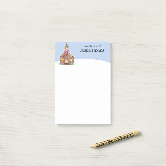 Gingerbrood Church Persoonlijk Post-it® Notes (Op bureau)