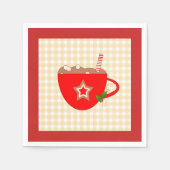 Gingerbrood Cocoa Gingham Napkins Servetten (Voorkant)