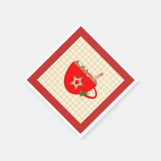 Gingerbrood Cocoa Gingham Napkins Servetten (Hoek)