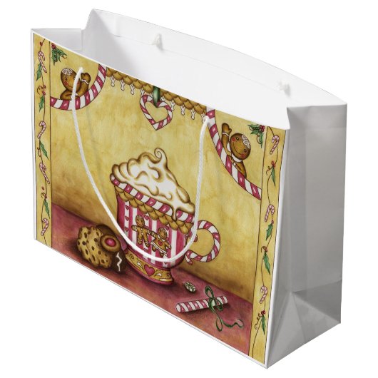 Gingerbrood Coffee Gift Bag Groot Cadeauzakje (Achterkant Gekanteld)