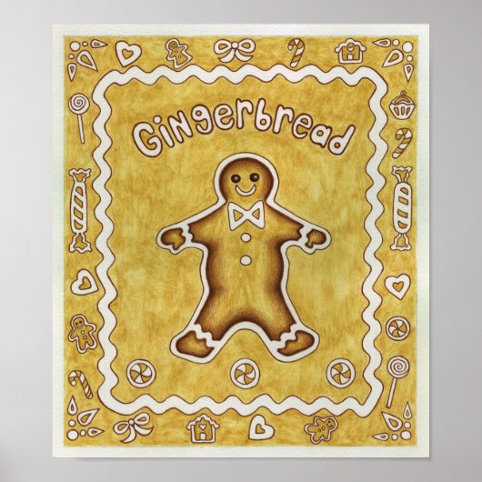 GingerBrood Cookie Art Print Poster (Voorkant)
