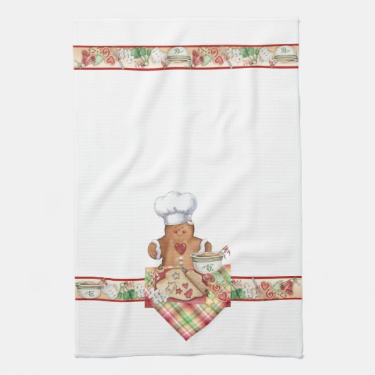 Gingerbrood Cookie Baker Chef Kitchen Towel Theedoek (Verticaal)