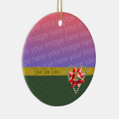 Gingerbrood Cookie Candy Cane Holiday Foto Ornam Keramisch Ornament (Rechts)