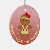 Gingerbrood Cookie Chef-kerstversiering Keramisch Ornament (Rechts)