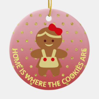Gingerbrood Cookie Chef-kerstversiering Keramisch Ornament