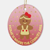 Gingerbrood Cookie Chef-kerstversiering Keramisch Ornament (Links)