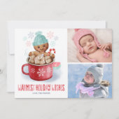 Gingerbrood Cookie Cocoa Bath - kerstfoto Feestdagenkaart (Voorkant)