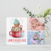 Gingerbrood Cookie Cocoa Bath - kerstfoto Feestdagenkaart (Staand voorkant)